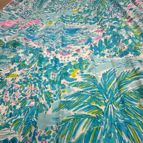 Lilly Pulitzer blue and pink sleeveless dress pink tassels size L sku 288-V09 - Picture 3 of 6